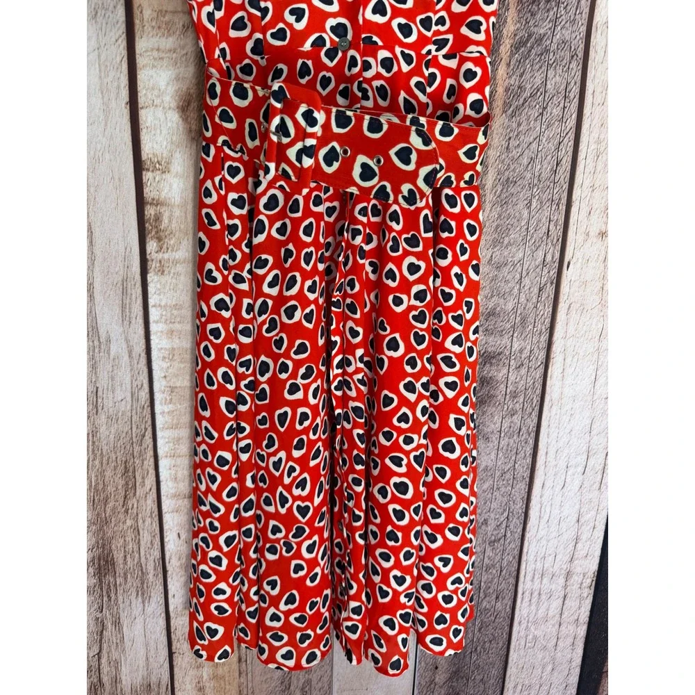 J.Crew Rudbeckia Dress‎ Heart Print Belted Shirt Valentine Whimsical Fun Size 2